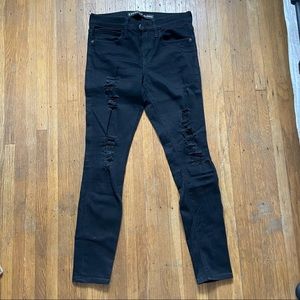 Express destroyed black jeans, size 0 short, great condition